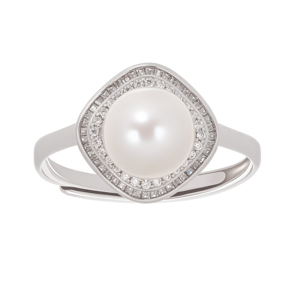 Hortense Sterling Silver Pearl Adjustable Ring