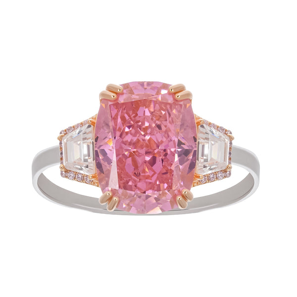 Cardea Pink Cushion Cut Gemstone Sterling Silver Ring