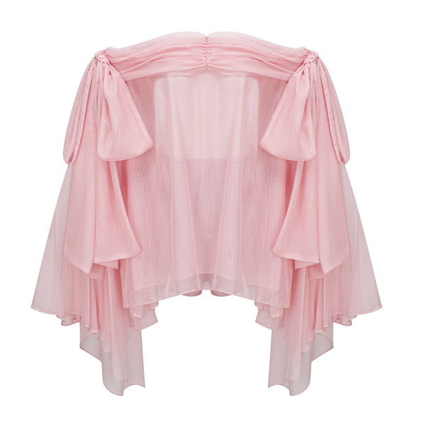 Avril pink bow draped slip mini dress