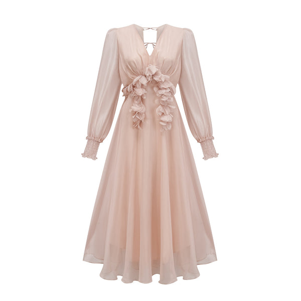 Lucie faux-floral embellished midi dress