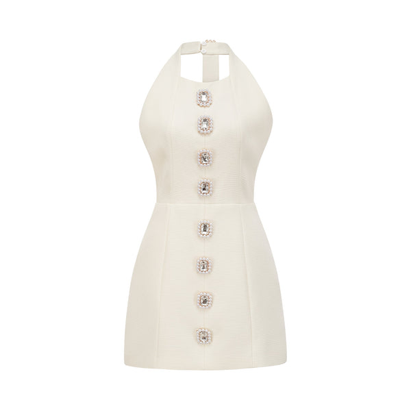 Charlene embellished open-back mini dress