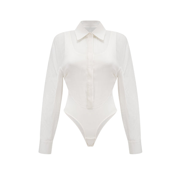 Fleur boned-design bodysuit