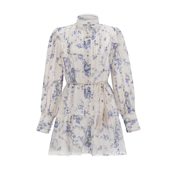 Blandine floral-print flared chiffon mini dress