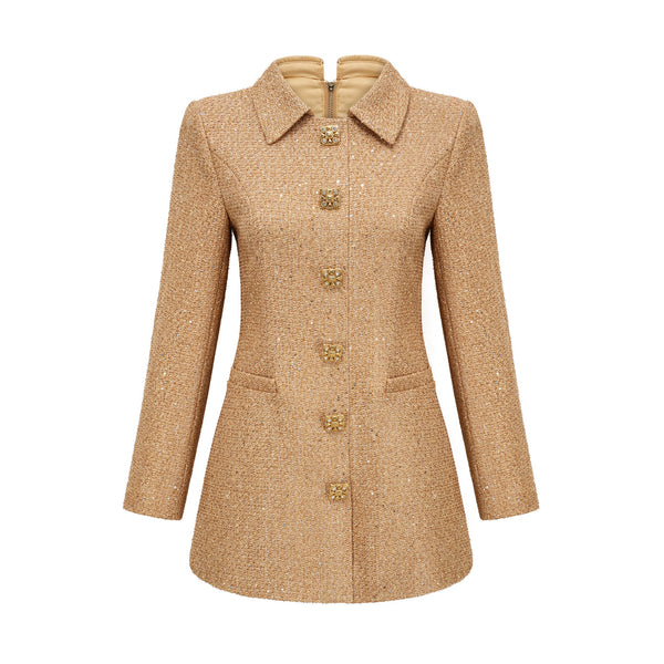 Morgane tweed long-sleeve mini dress