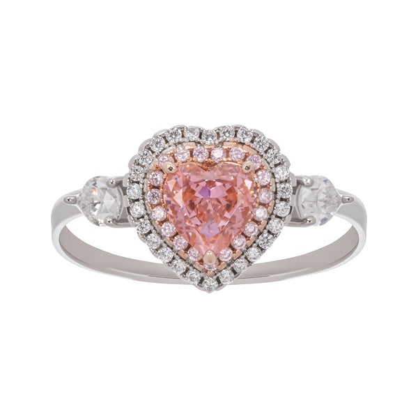 Impératrice Pink Heart Cut Gemstone Sterling Silver Ring
