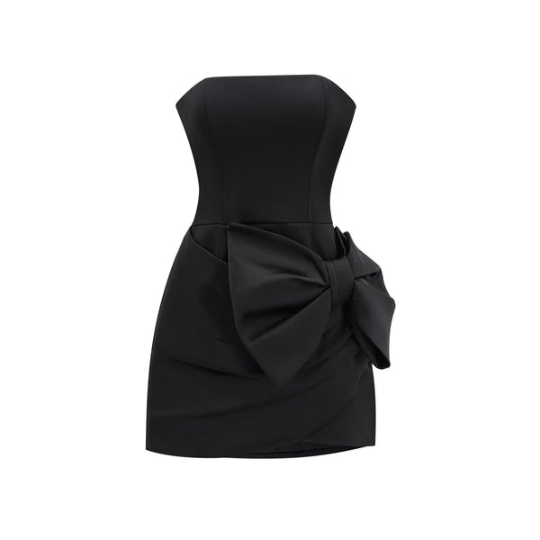 Lanetta bowknot asymmetrical dress