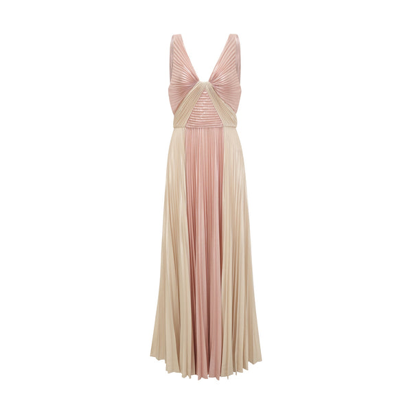 Shiema high-shine pleated dress (US Only)