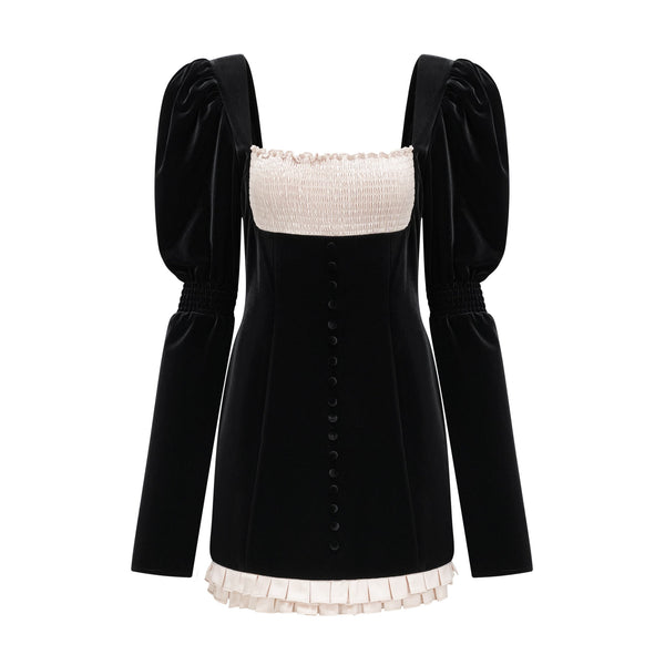 Coralie long-sleeved velvet mini dress (US Only)
