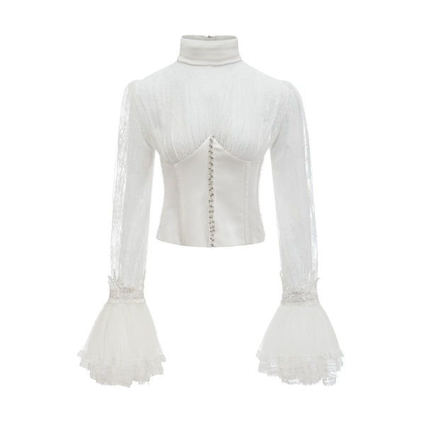 Ellica semi-sheer cropped top (US Only)