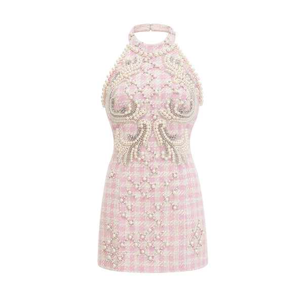 Capucine pearl-embellished mini dress