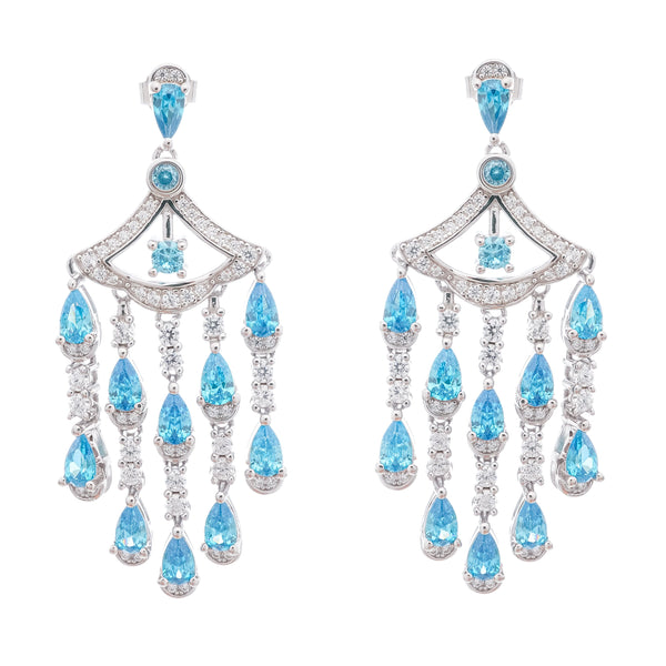 Raphaëlle Blue Crystal Embellished Sterling Silver Earrings