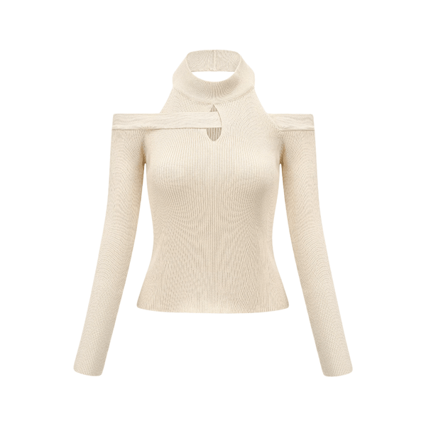Aladdin-rollneck cut-out knitted top (US Only)