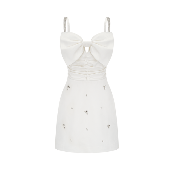 Anastasia white crystal-embellished mini dress (US Only)