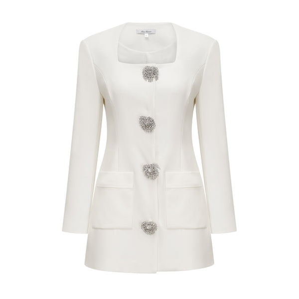 Fionnghuala White Crystal Embellished Mini Dress