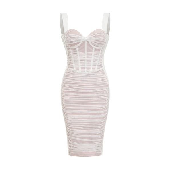 Kéfera white mesh midi dress (US Only)
