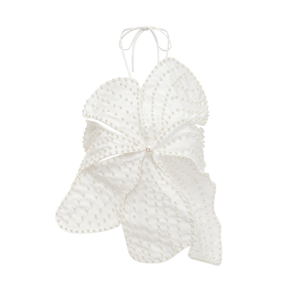 Maëlle faux-pearl embellished top