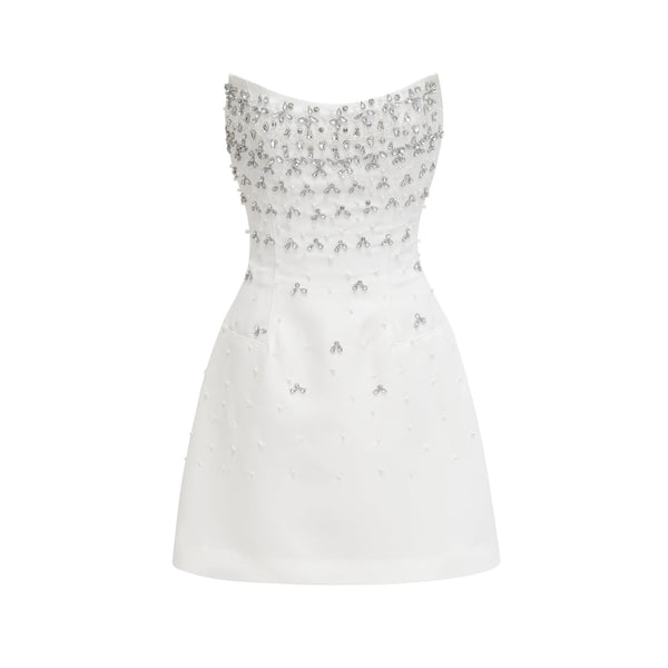 Melisande white embellished mini dress